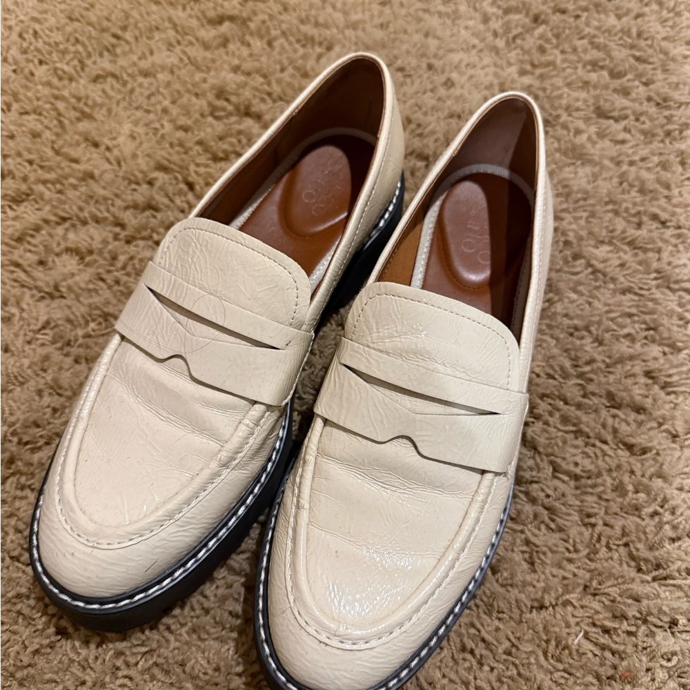 Franco Sarto Cream Loafers